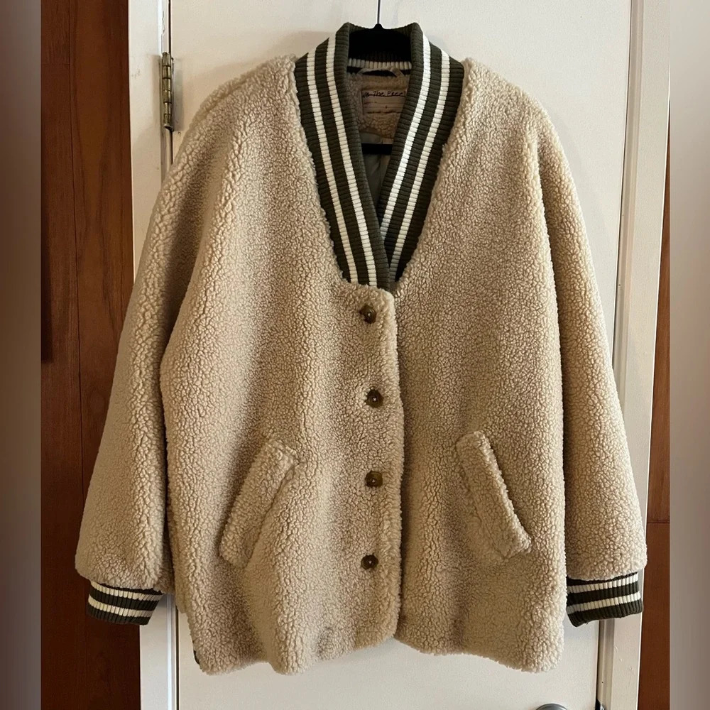 Free People We the Free Sherpa Varsity Jacket - Picture 2 of 10